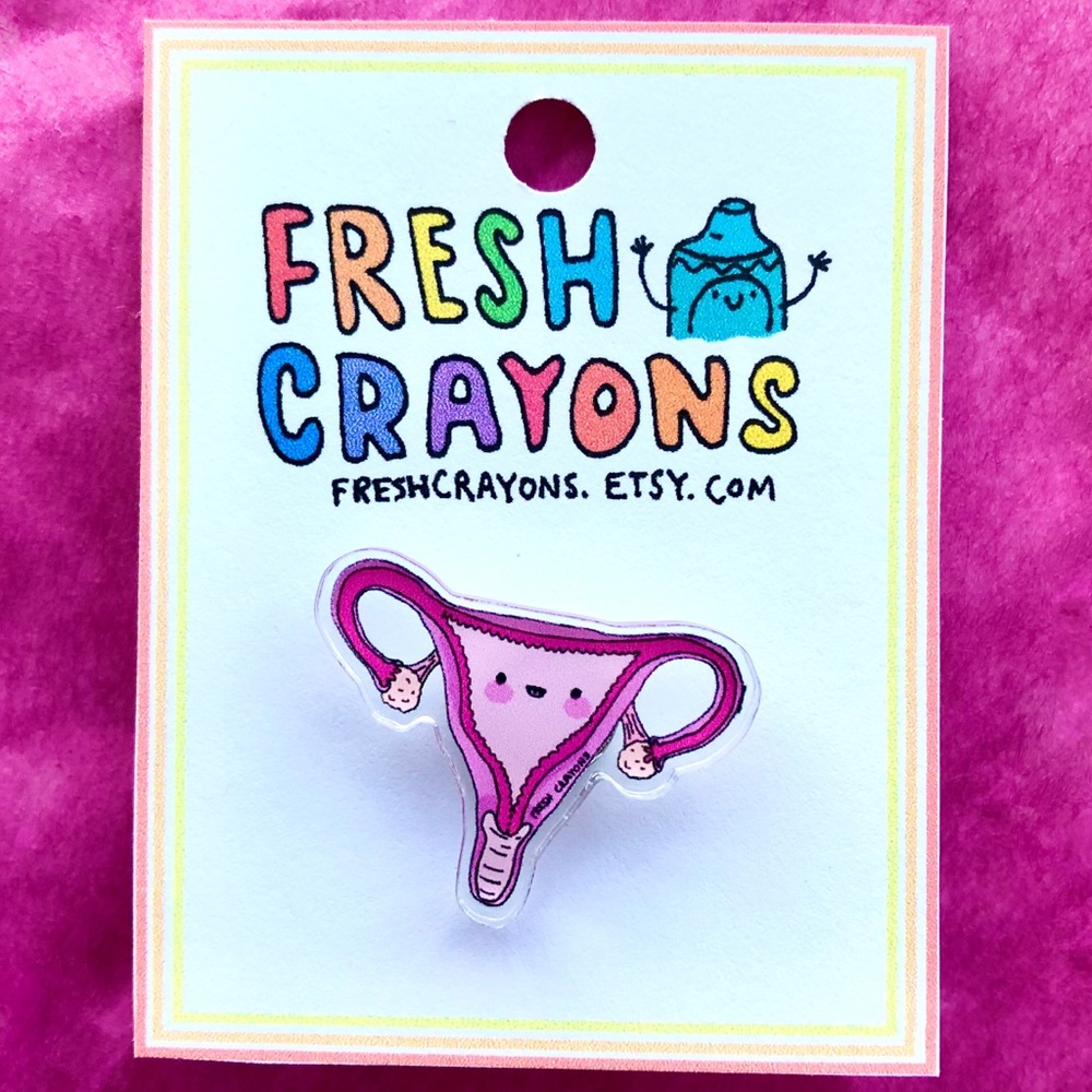 Uterus anatomy pin, Fresh Crayons